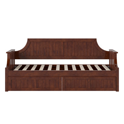 Antavious Coastal Cottage Solid Wood Twin Daybed with Storage Drawers