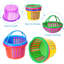 48 Pcs Easter Egg Baskets Set, 6 Plastic Easter Baskets With Handle 36 Colourful Fillable Egg Surprise 6 Tissue Raffia Paper For Spring Theme Party(Rainbow)