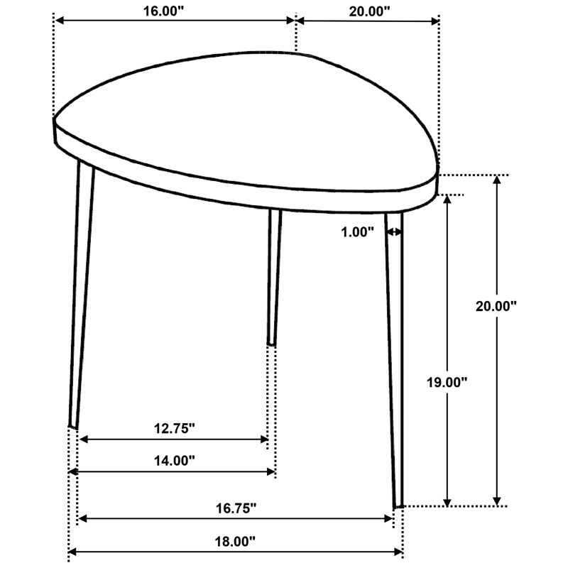 Table de bout triangulaire en bois massif