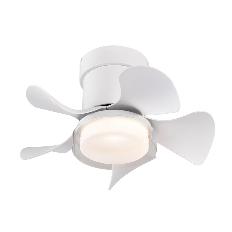 Adonis Flush Mount Ceiling Fan with 3-Color LED & Remote, Matte White