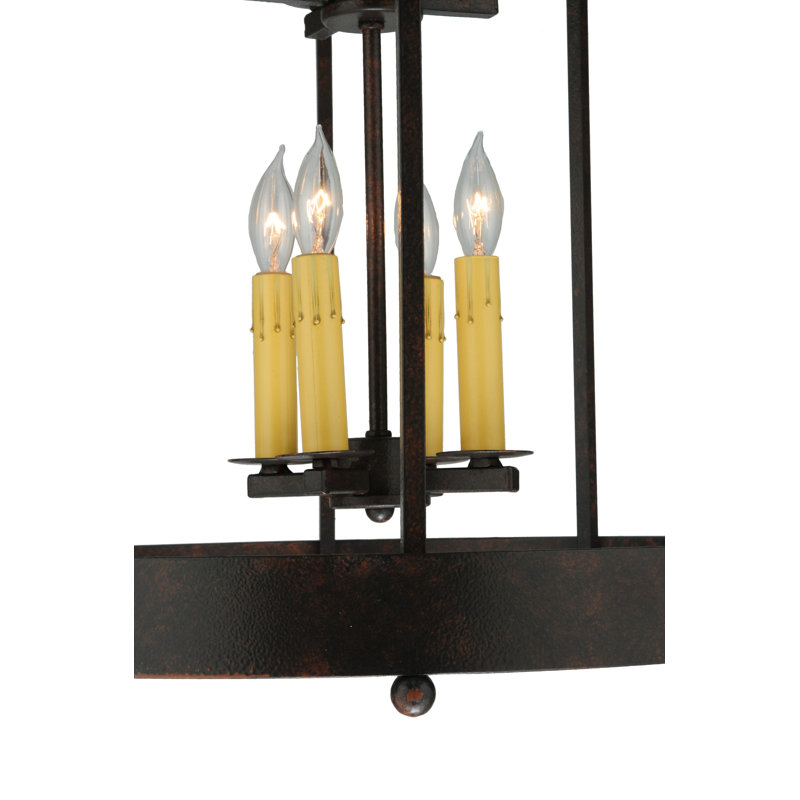 Muse 8-Light Brown Glass Lantern Chandelier