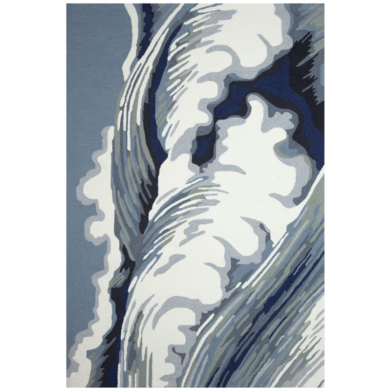 Junna Hand Tufted Abstract Indoor / Outdoor Rug, Rectangle 5' x 7'6"
