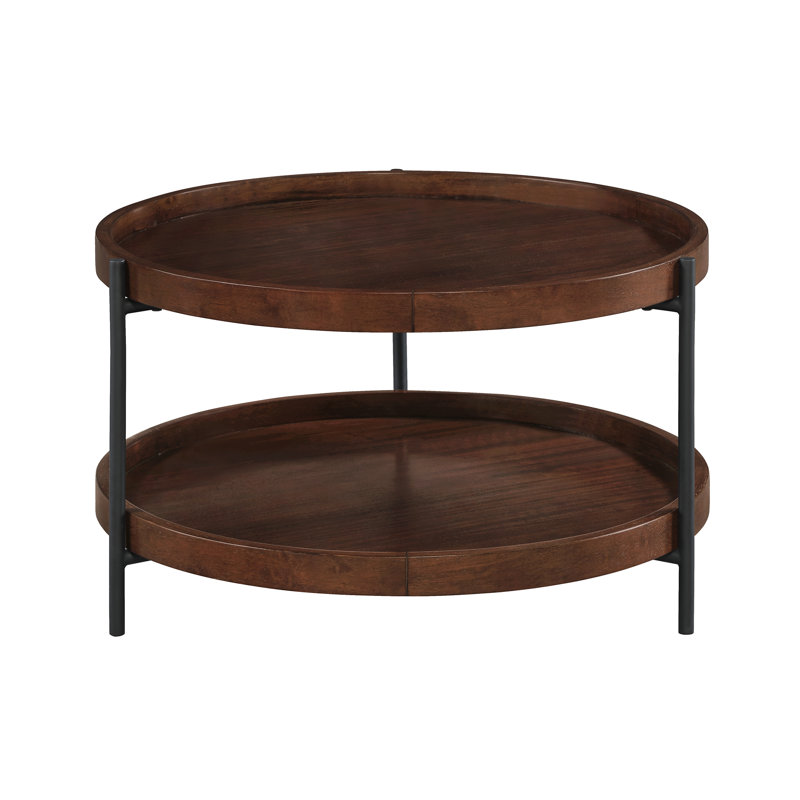 Table basse avec tablette Leroy, Marron foncé