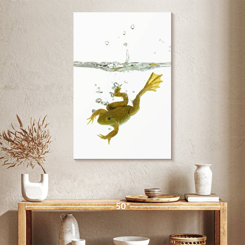 Grenouille sous l'eau, H 39 po x l 26 po