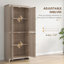 Garde-manger 72 po 4 portes - 4 armoires avec tablettes réglables pour un rangement soigné, cuisine de finition naturelle,