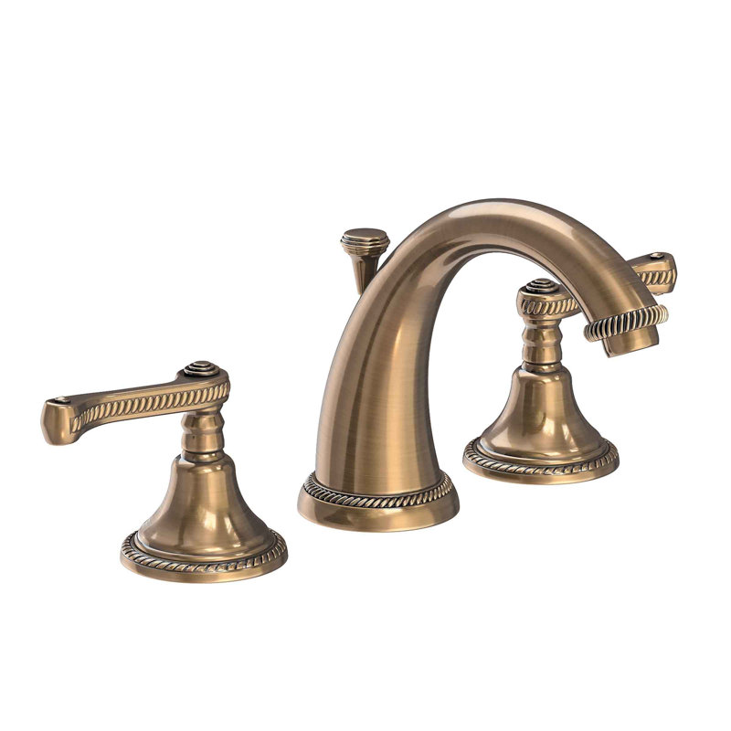 Amisa Widespread Bathroom Faucet with Drain Assembly, Antique Brass