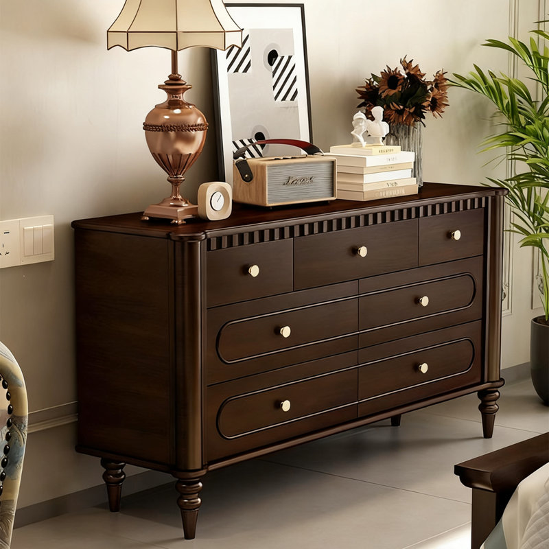 Dark Walnut Solid Wood Accent Cabinet