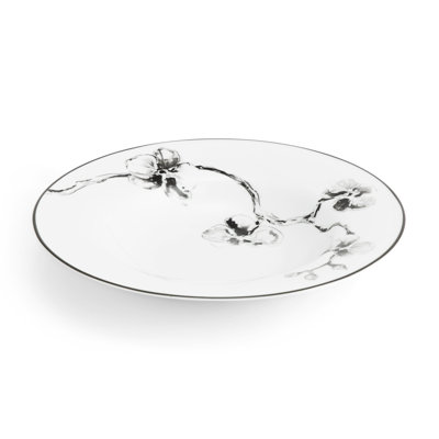Black Orchid Rimmed Serving Bowl