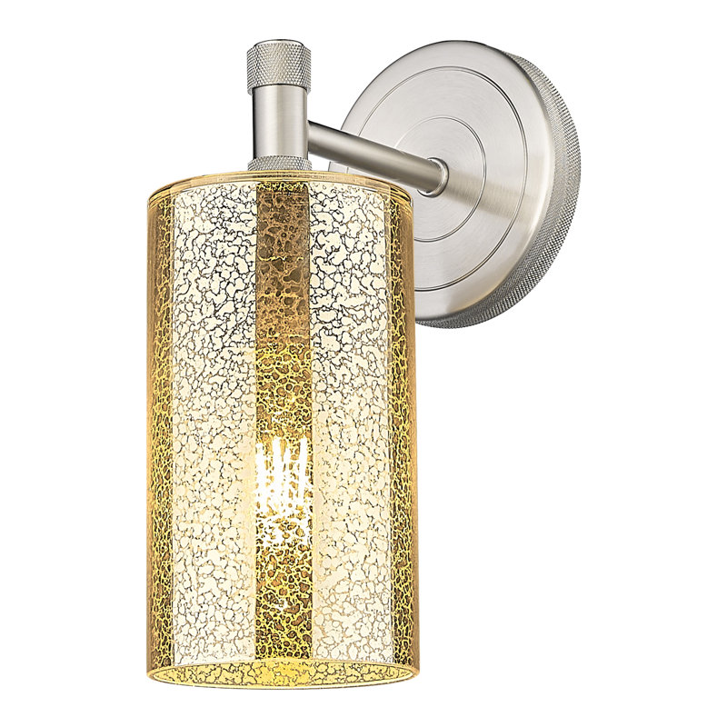 Applique murale 1 lumière Crown Point, H 10,5 po x l 3,88 po x P 6,5 po, Nickel satiné, Mercure
