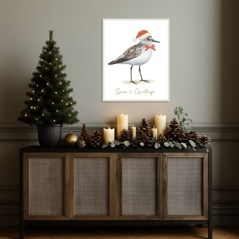 «Christmas Sandpiper I» par Lucca Sheppard, reproduction d'art sur toile encadrée