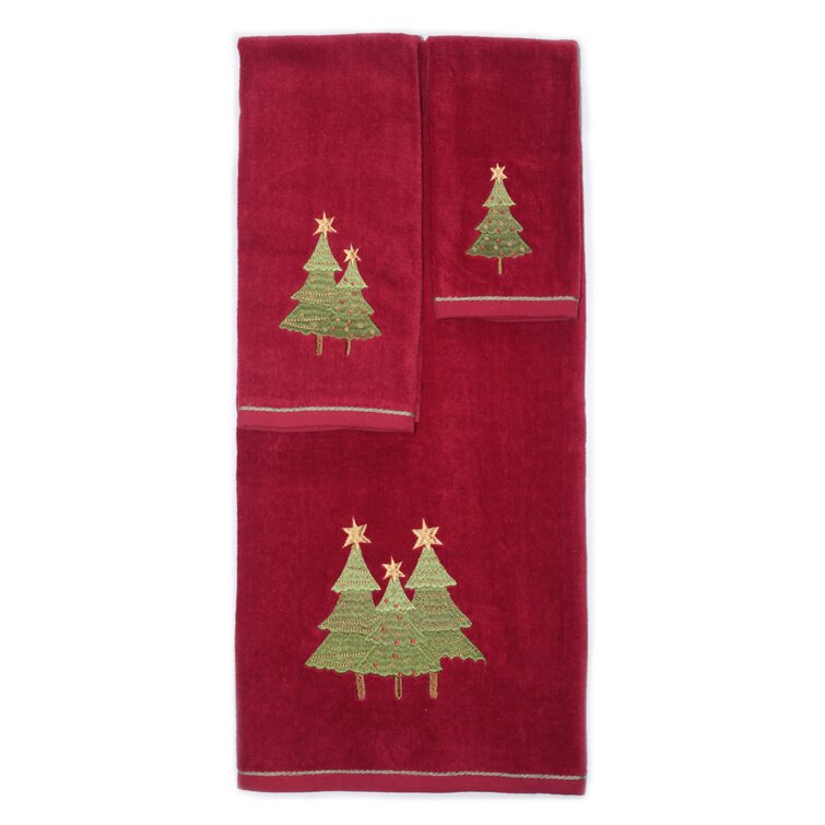 3Pcs Christmas Hand Towels Set 25x16 inch, 100% Cotton Christmas