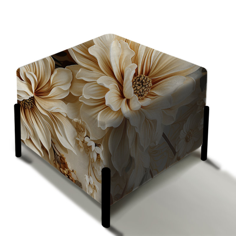 Rustic Victorian Brocade Victorian Pattern - Floral Square Ottoman