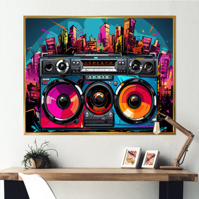 Pop Art Vibrant Boom Box Music - Platines et boîtes murales