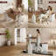Ashantey 60" L-Shaped Executive Electric Standing Desk with Fluted Roman Legs, Privacy Modesty Panel and Wire-125361230