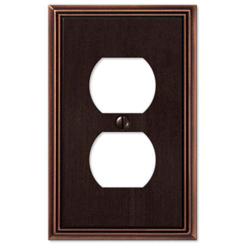 Amerelle Metro Aged Bronze 1 gang Die-Cast Metal Duplex Wall Plate 1 pk