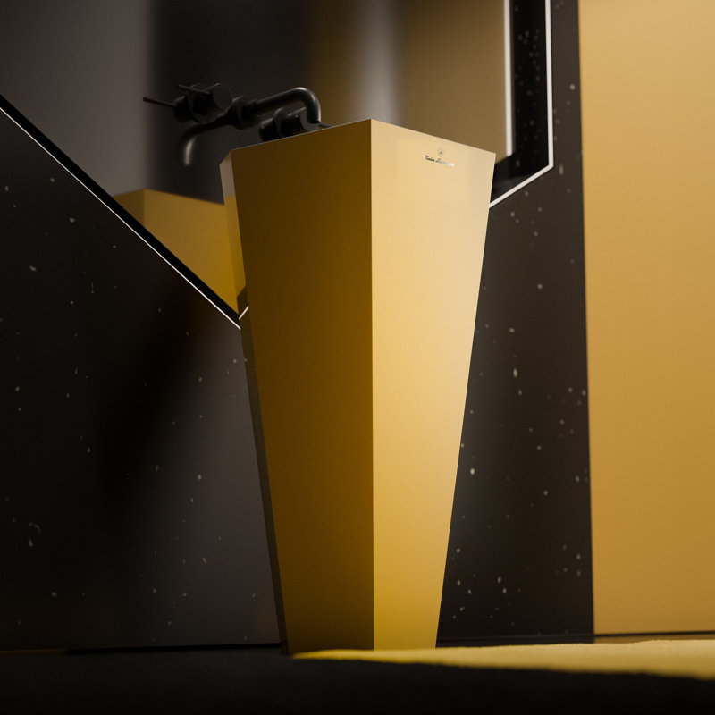 Lavabo autoportant Mirage par Tonino Lamborghini, Giallo