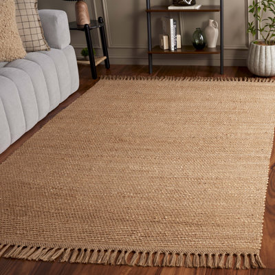 Tapis uni en jute / sisal tissé à la main de couleur unie