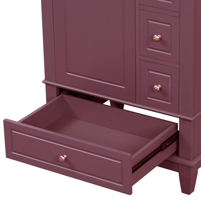 Meuble-lavabo de 24 pouces avec lavabo en cÃ©ramique, Mauve