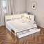 Lit de jour moderne avec 2 tiroirs de rangement, armoires de rangement, lumière DEL et ports USB-1310884194