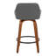 Tabouret de bar et de comptoir à hauteur fixe Cassiopeia avec pieds en bois cintré-94885246-94885247-94885248
