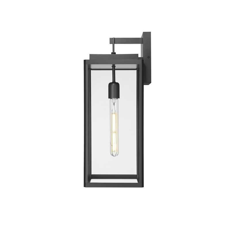 Lanterne murale d'extérieur 1 lumière Alpharetta 19,75 po de hauteur - Noir thermolaqué