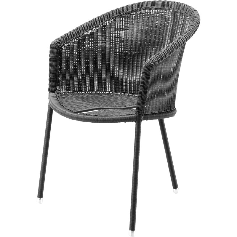 Trinity Patio Dining Armchair with Gray/White/Light Gray Cushion, Gray