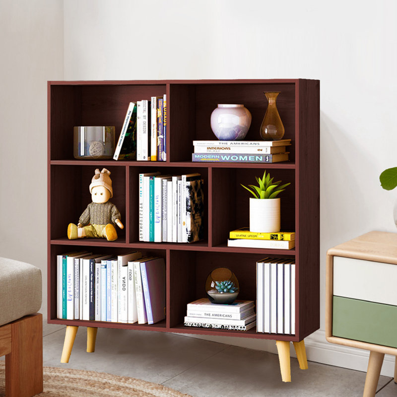 Bibliothèque géométrique H 36 "x l 31,5" Addison, Rouge foncé