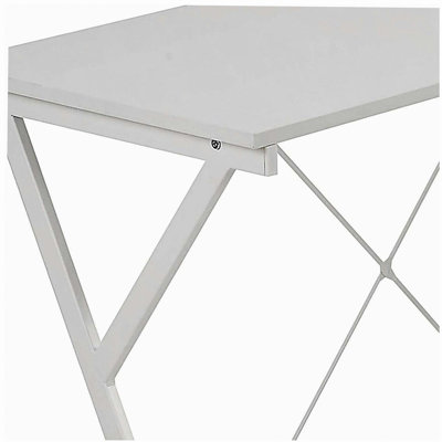 White L-shaped Computer Desk with CPU Holder