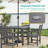 5 PCS Outdoor HIPS Dining Set, All-Weather Patio Table and Chairs W/ Umbrella Hole, Low Maintenance for Porch, Backyard-745781954