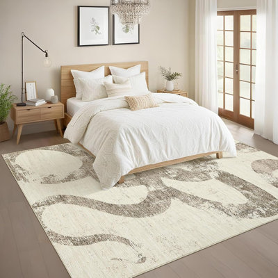 Washable Runner Rug, Soft Non-Slip, Low Pile, Thin, Snake Print, Contemporary Accent Carpet for Kitchen, Hallway, Laundry.
