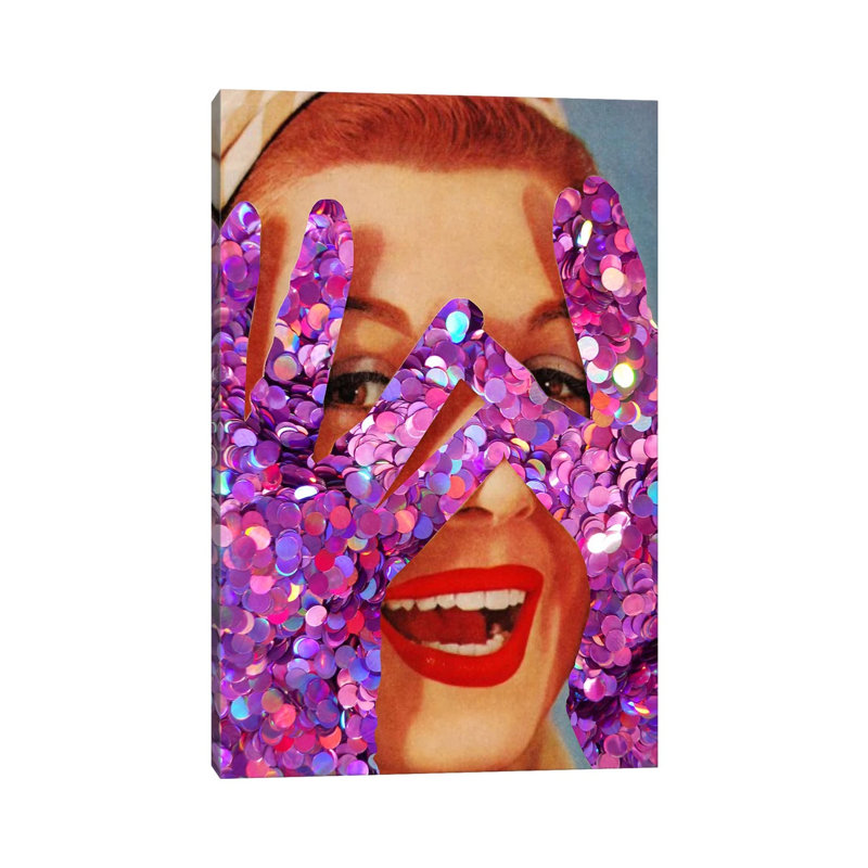 Purple Glitter by Kiki C Landon - Print on Canvas, 66.04cm H x 45.72cm W x 3.81cm D, Wrapped Canvas
