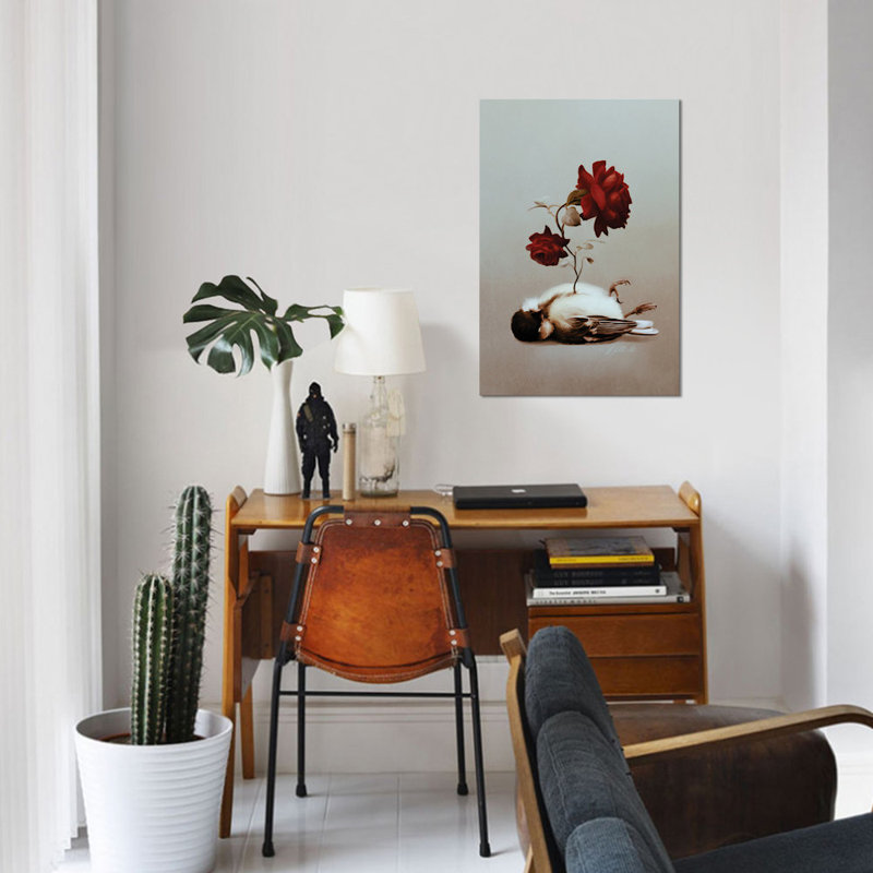 « âme oiseau », impression sur toile, H 40 po x l 26 po x P 1,5 po, Toile tendue