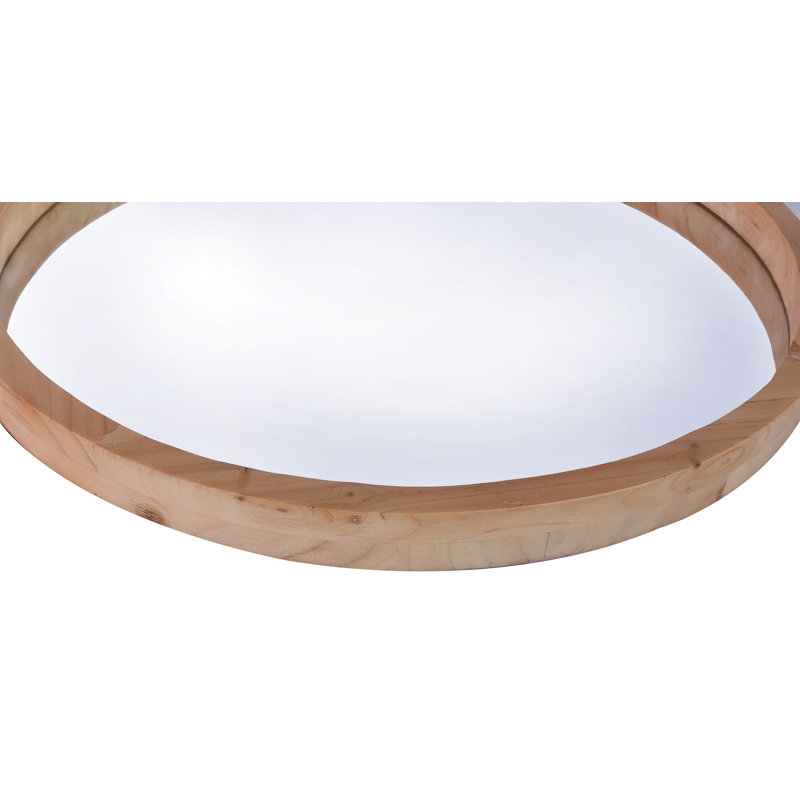 Wood Flat Wall Mirror, 141.73 cm H x 141.73 cm W, Natural