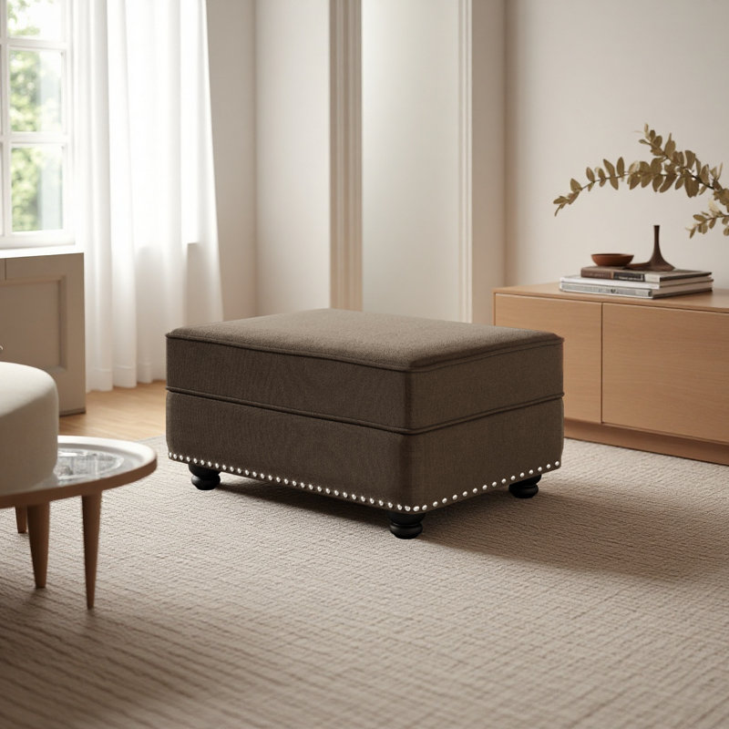 Ottoman To Combine With Single Seater Sofa, 2 Seater Sofa And 3 Seater Sofa, Suitable For Living Rooms, Brown