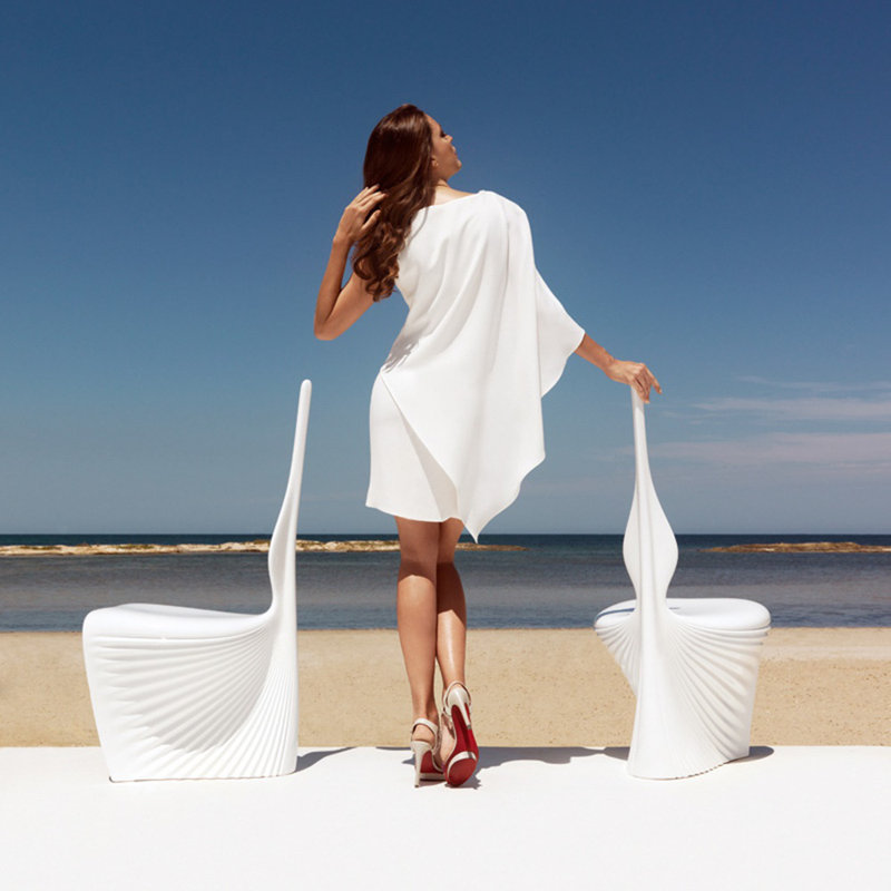 Biophilia Patio Dining Side Chair, Ecru