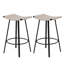 Tabourets de bar à hauteur de comptoir, chaises de cuisine tissées à la main sans dossier avec repose-pieds rond, ensemble de 2 tabourets de pub en PVC pour l'intérieur et l'extérieur