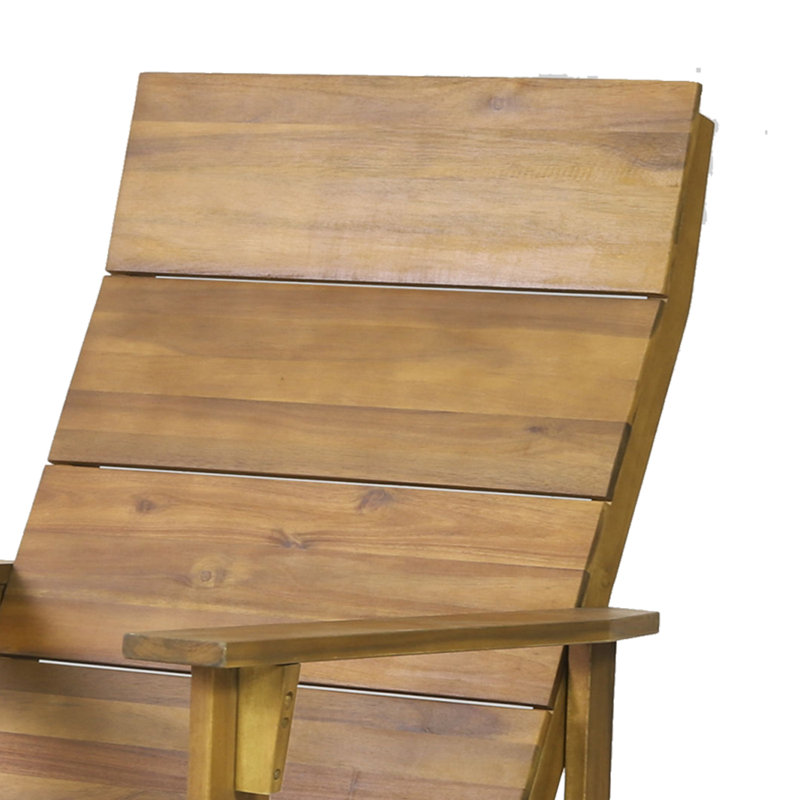 Chaise berçante d'extérieur en bois massif Rakim