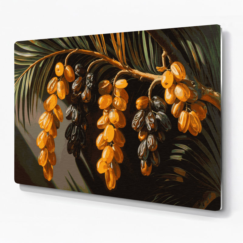 Fruit Date Brown Metal Wall Art, 11" H x 14" W