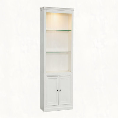 Présentoirs avec plafonnier à DEL réglable de 5 couleurs, bibliothèques de style rétro avec tablettes en verre trempé pour le salon, la maison, le bureau, le studio ou l'espace de travail