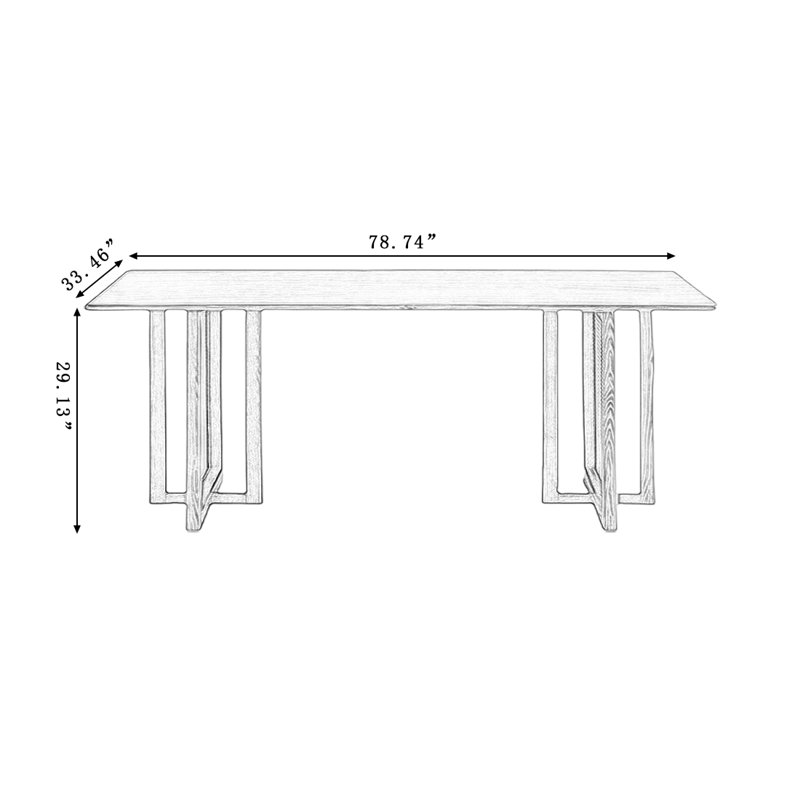 Table de salle à manger Modern Modern, H 29,13 po x L 78,74 po x l 33,46 po