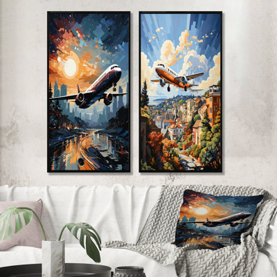 Plane Prelude To Flight Adventure - Ensemble de 2 décorations murales avion