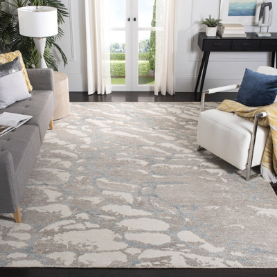 Tapis gris / beige touffeté à la main Dillwyn