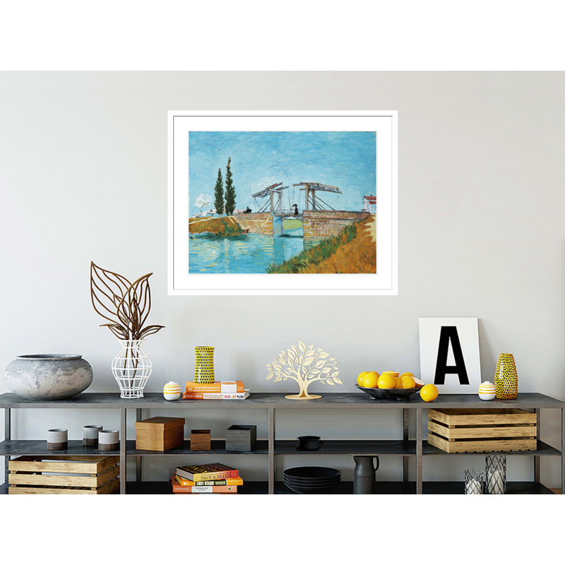 «The Langlois Bridge at Arles» par Vincent van Gogh, impression giclée encadrée, H 17,75 po x l 21,56 po
