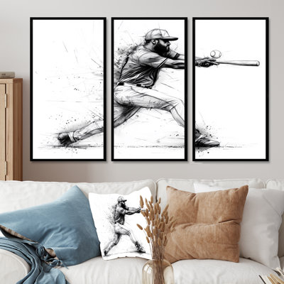 Baseball Strike Three - Ensemble de décoration murale baseball sport
