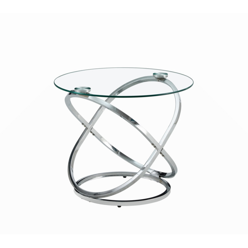 Table basse Dilay, H 17,72 po x L 31,5 po x l 31,5 po, Argent argent