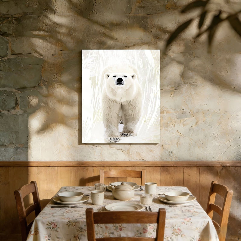 Ours polaire moderne, art mural non encadré, L 36 po x l 24 po