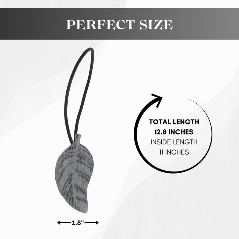 Gray Distressed Resin and Wood Leaf Curtain Tieback