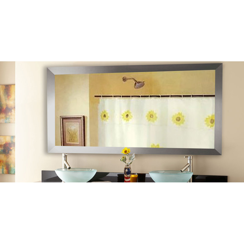 Irodion Engineered Wood Flat Mirror, Silver, 63.5" H  x  35" W