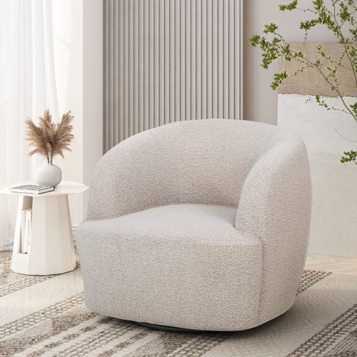 Wade Logan® Bodhe Upholstered Swivel Barrel Chair & Reviews | Wayfair