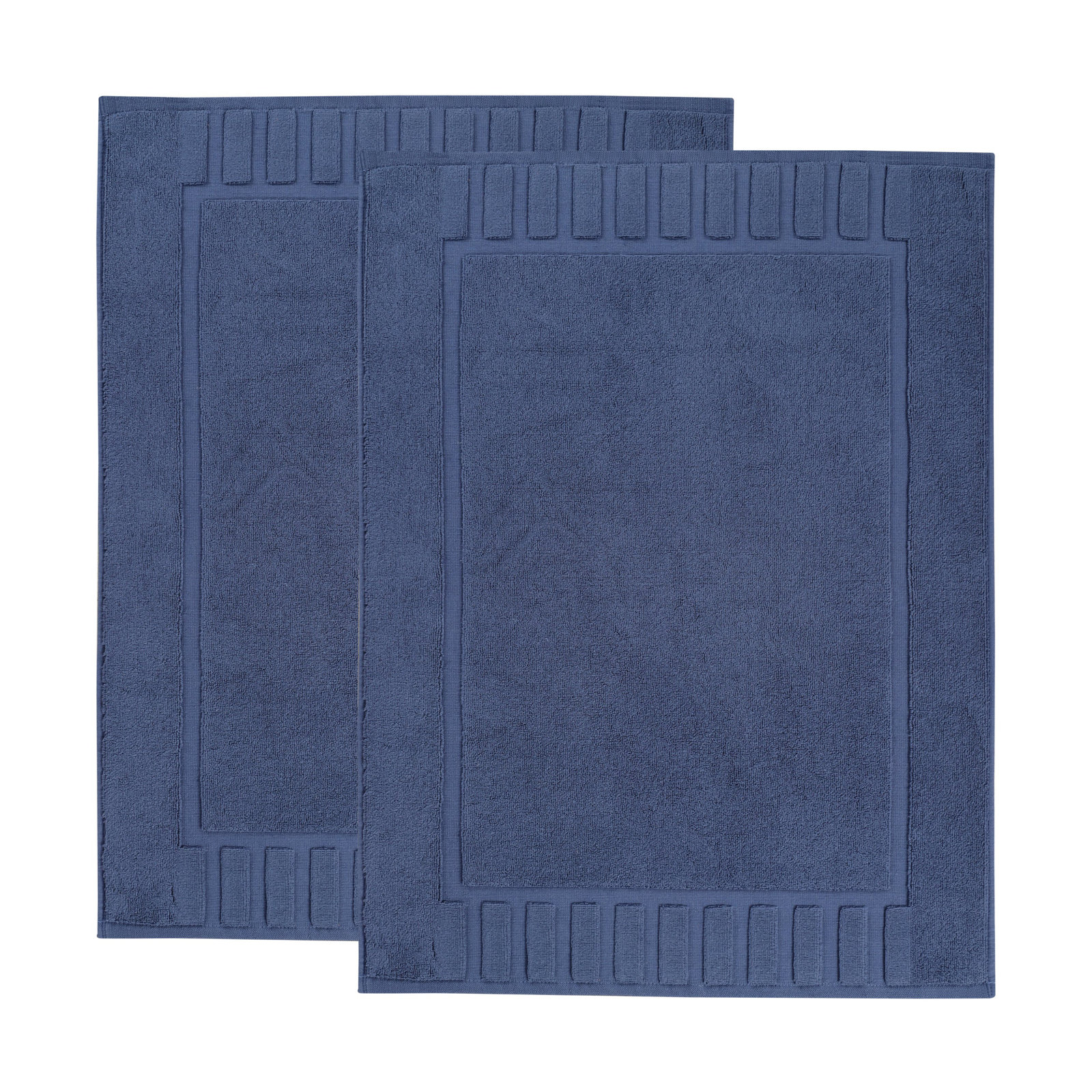 Pardue Cotton Bath Mat, Navy Blue, Geometric
